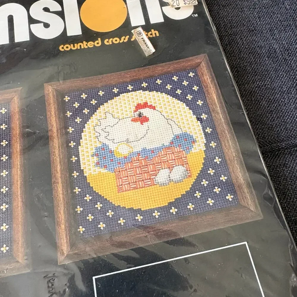 Country Chicken & Goose Vintage Counted Cross Stitch Kit by Dimensions - 1982